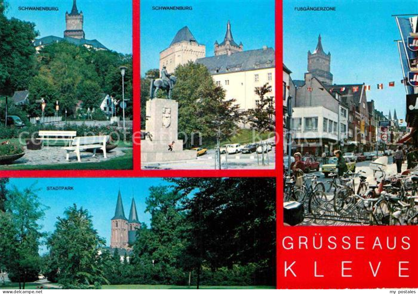 72868571 Kleve Schwanenburg Fussgaengerzone Stadtpark Kirche Kleve - Kleve