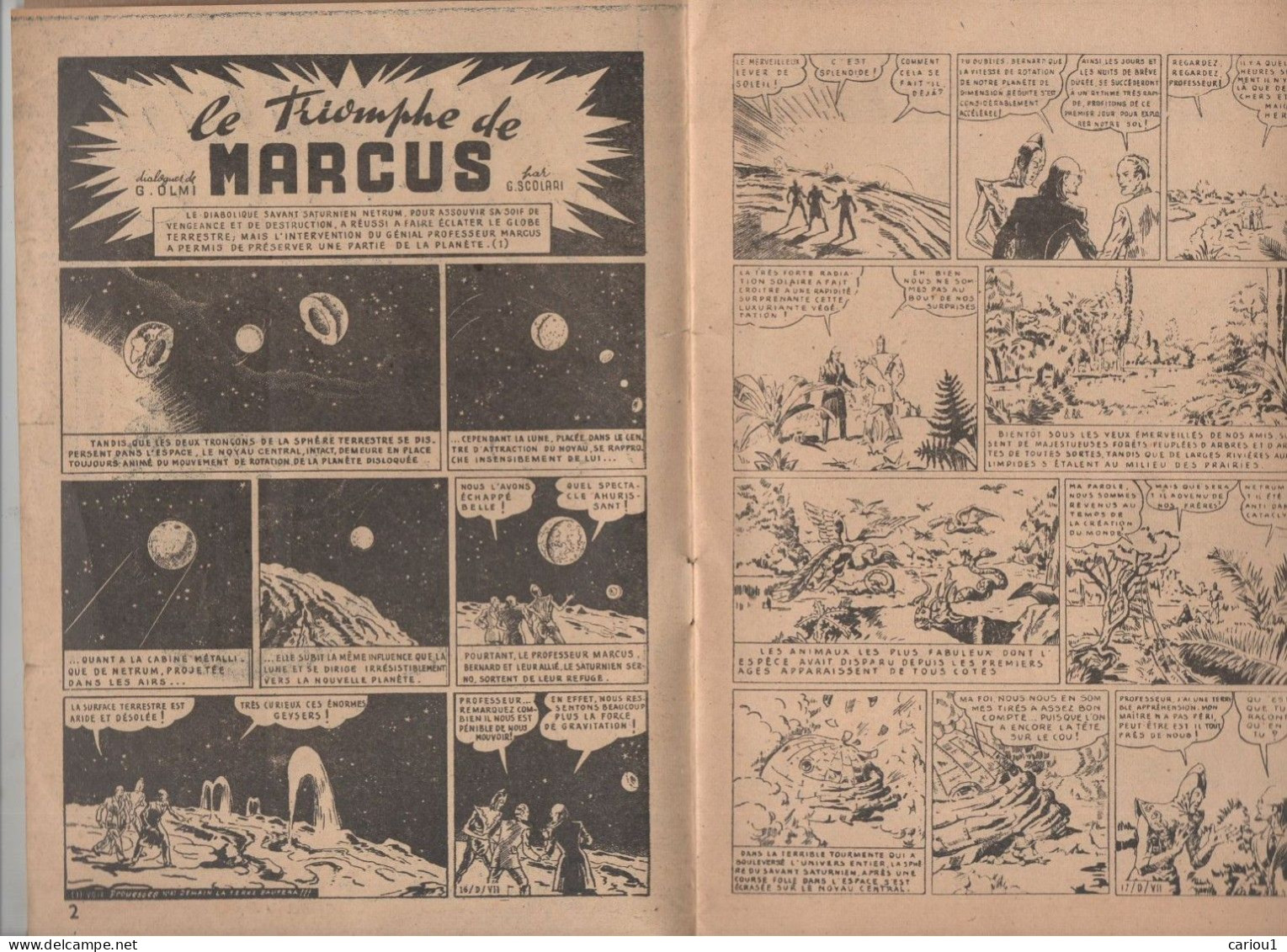 C1 SCOLARI Triomphe Marcus SELECTIONS PROUESSES # 2 1948 Saturne Contre Terre SF Port Inclus France - Avant 1950