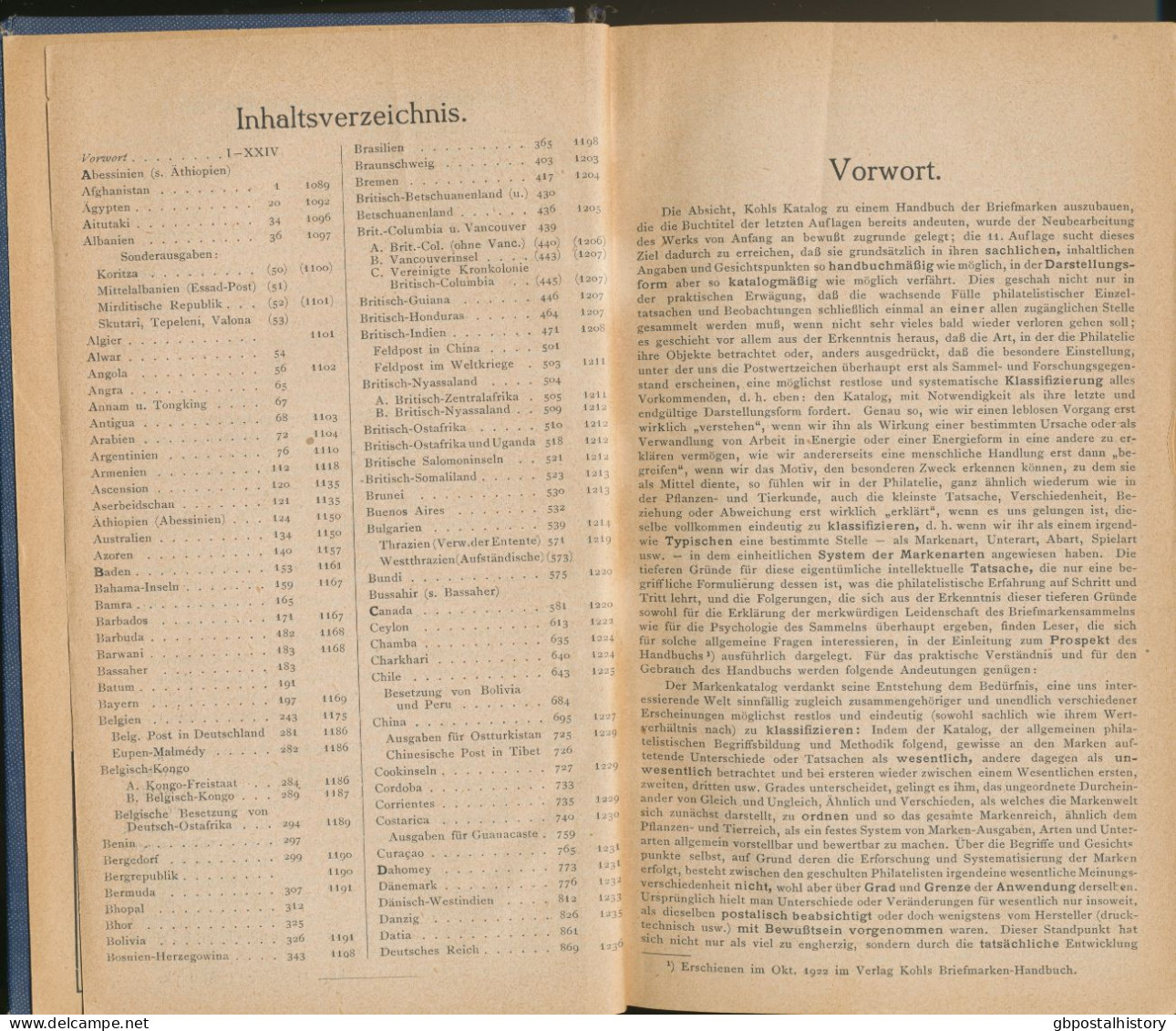 Kohl-Briefmarken-Handbuch, 11. Auflage Band I Afghanistan - Deutsches Reich. H/B - Handbücher