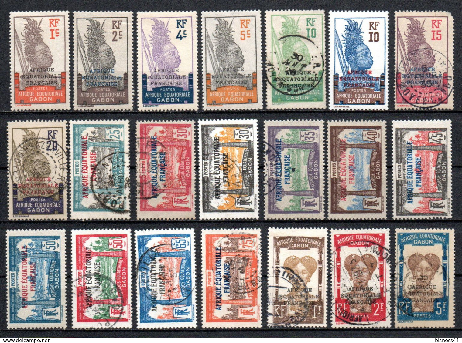 Col40 Colonie Gabon 1924 N° 88 à 107 Neuf X MH & Oblitéré Cote 44,00€ - Used Stamps
