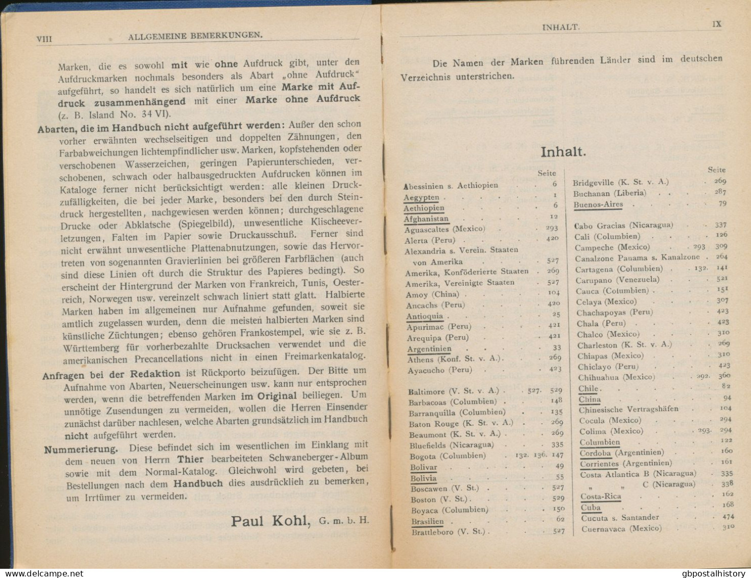 Kohl's Briefmarken-Handbuch Und Großer Katalog Band II (Übersee Ohne Europäische - Handbooks