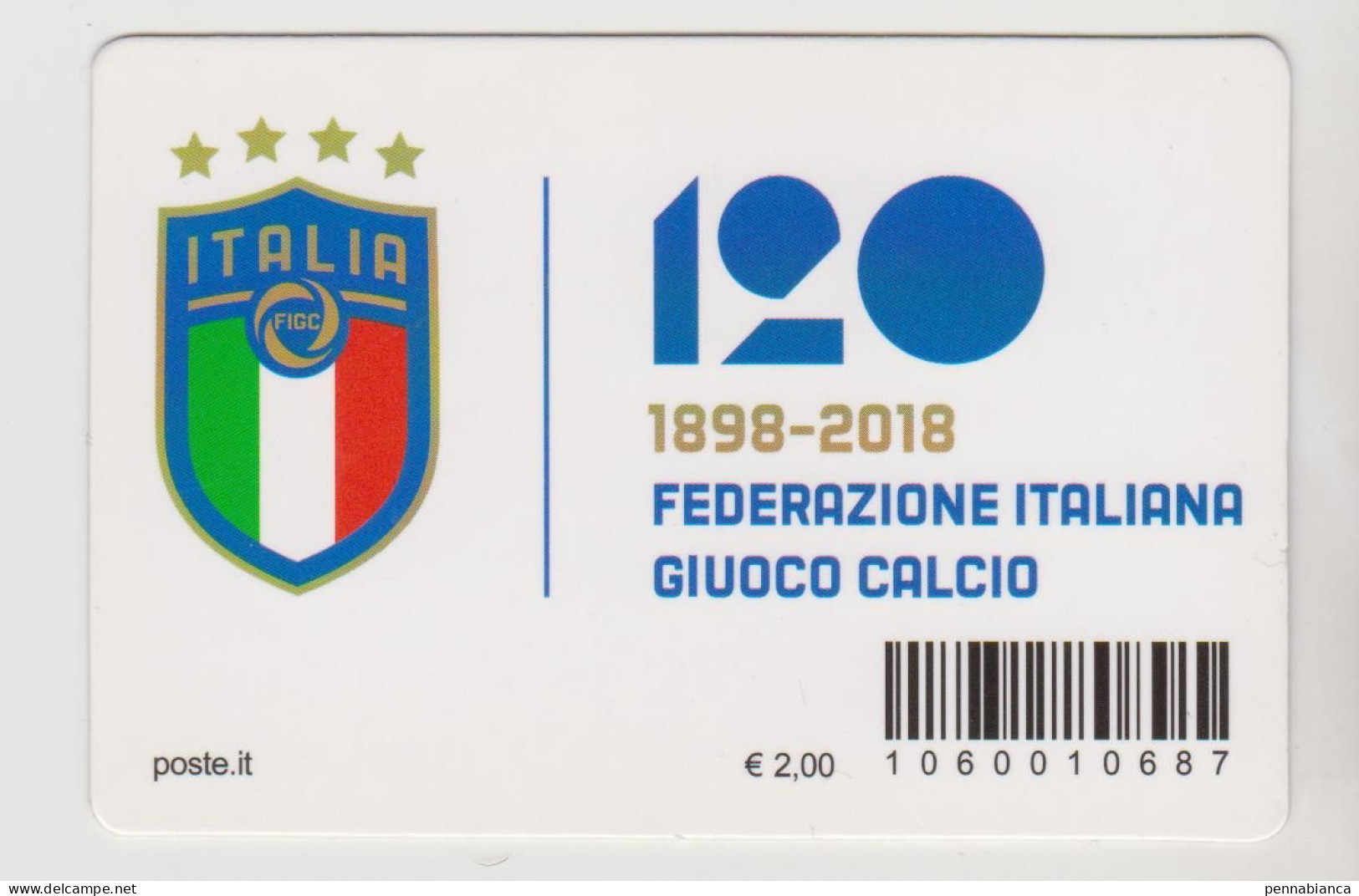 Calcio-football-soccer-federazione Italiana Calcio -tessera Filatelica - Berühmte Teams