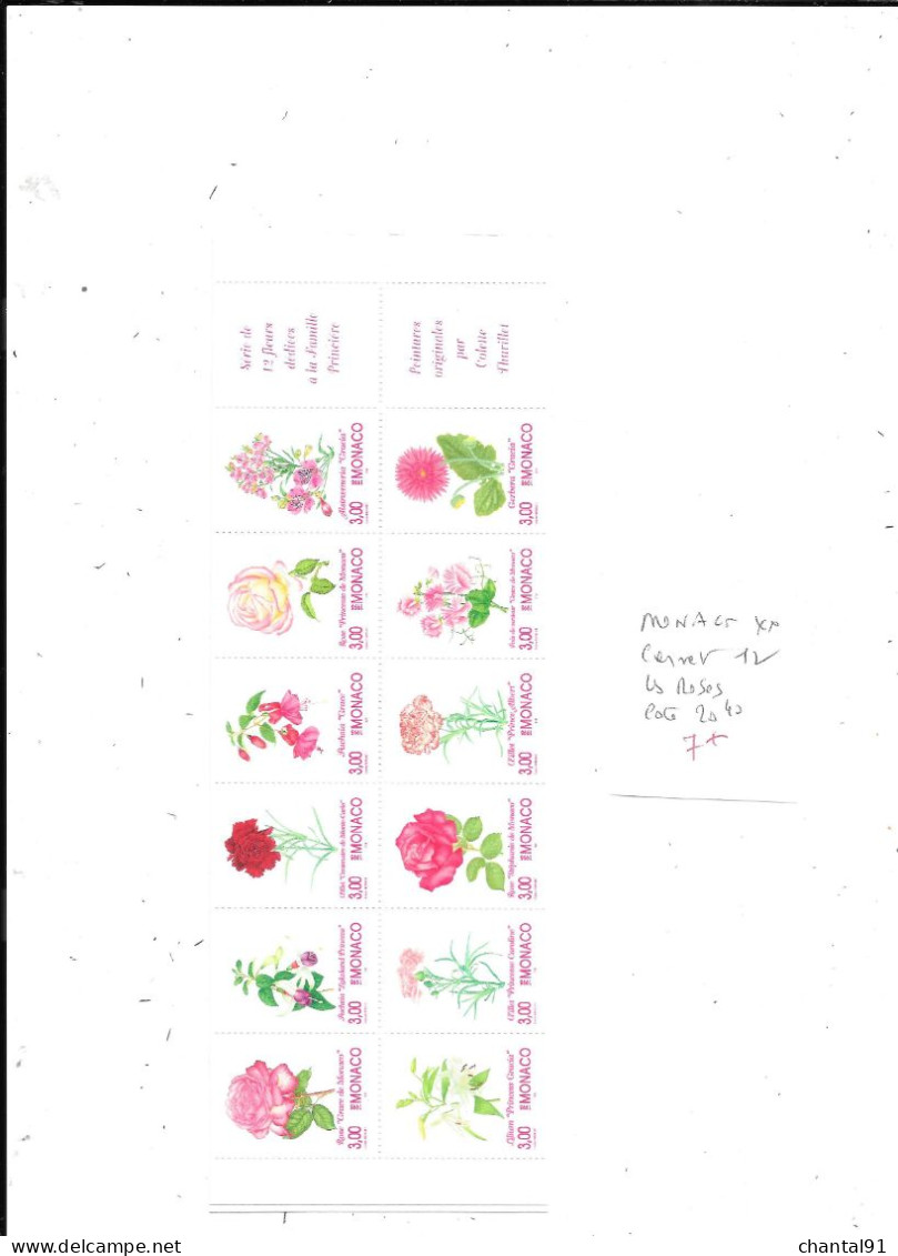 MONACO N° CARNETS 12 ** LES ROSES - Cuadernillos