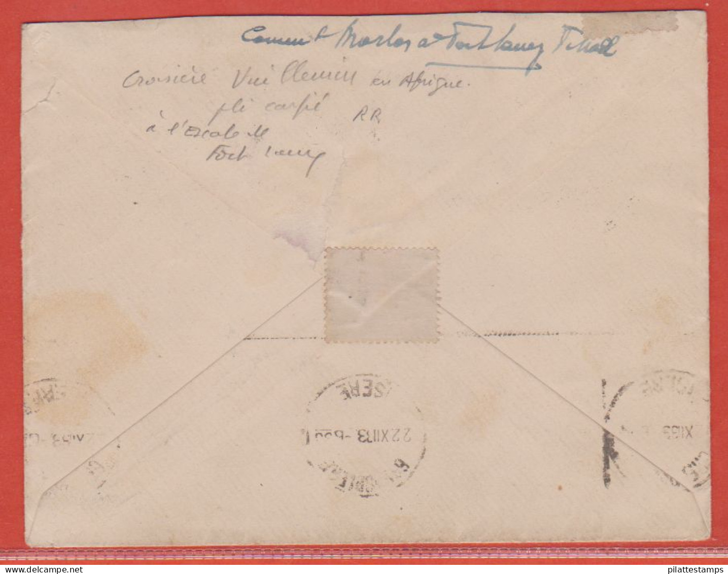 TCHAD LETTRE PAR AVION DE 1933 DE FORT LAMY POUR GRENOBLE FRANCE - Storia Postale