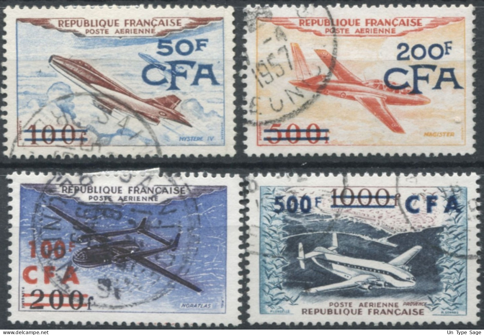 Réunion Poste Aérienne N°52 à 55 - Oblitérés - (F1591) - Aéreo