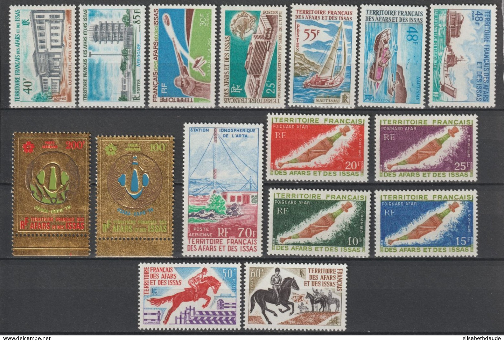 AFARS ET ISSAS - 1970 - ANNEE COMPLETE AVEC POSTE AERIENNE - YVERT N°355/367 + AERIEN 63/65 ** MNH - COTE = 106.5 EUR. - Unused Stamps