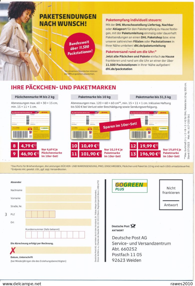 BRD / Bund Weiden DP Ganzsache Antwort 2022 Postbotin Fahrrad - Lettres & Documents