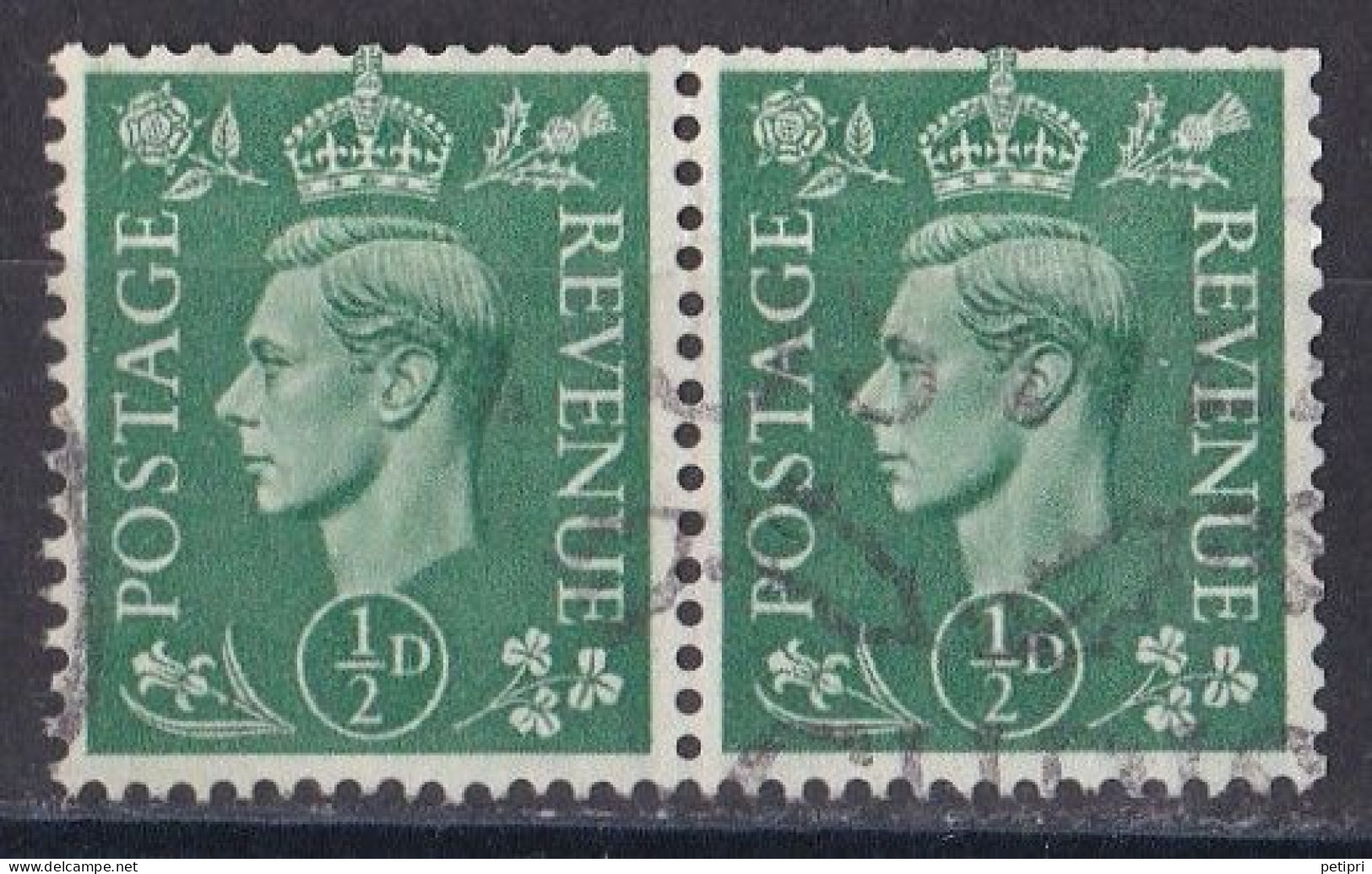 Grande Bretagne - 1936 - 1954 -  George  VI  -  Y&T N °  209  Paire  Oblitérée - Gebruikt