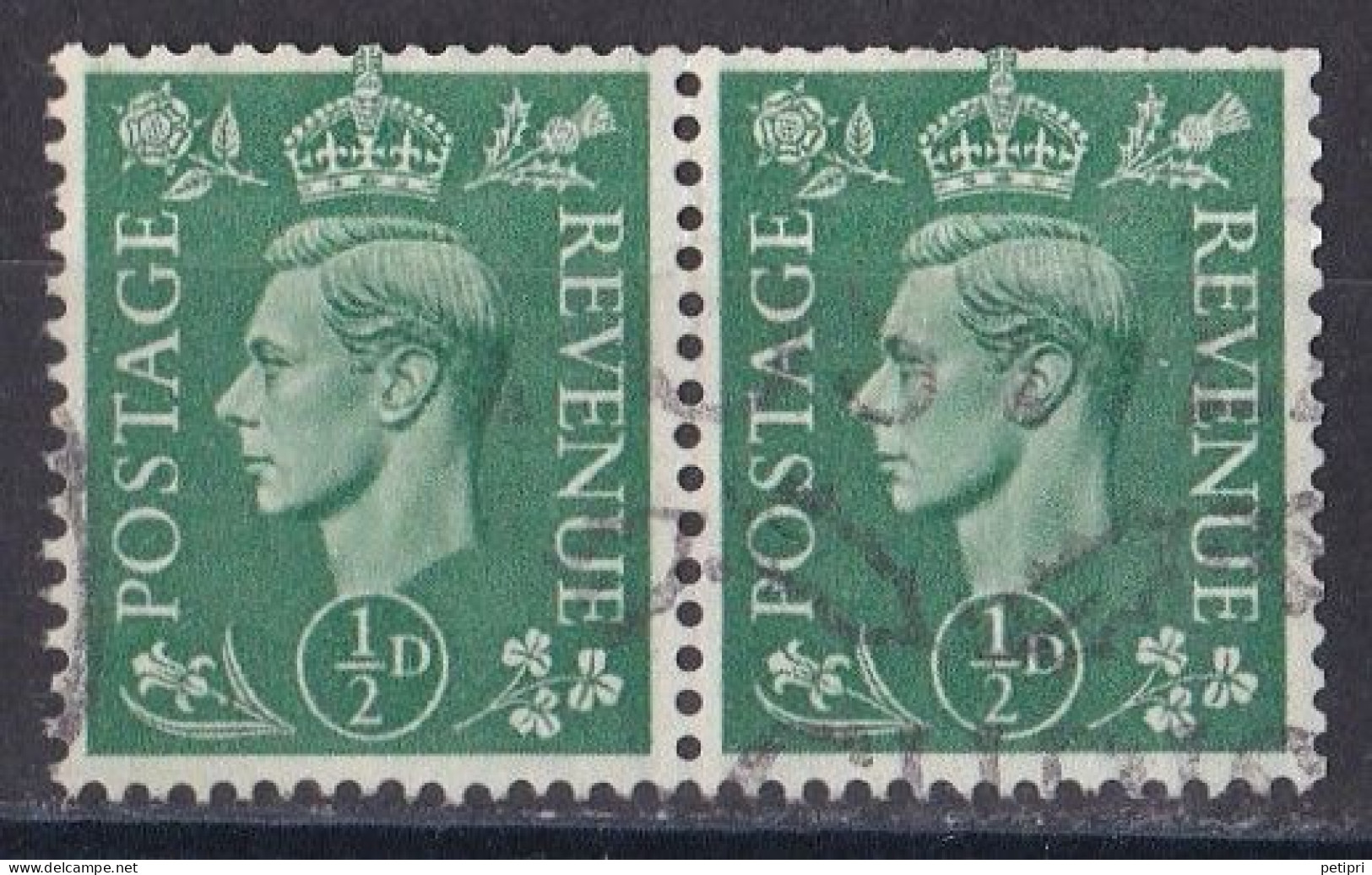Grande Bretagne - 1936 - 1954 -  George  VI  -  Y&T N °  209  Paire  Oblitérée - Usati