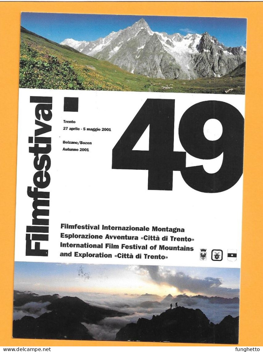 Cartolina Ufficiale TRENTO 49°FILM FESTIVAL MONTAGNA Con Annullo Speciale Trento 29/4/2001 - Escalade