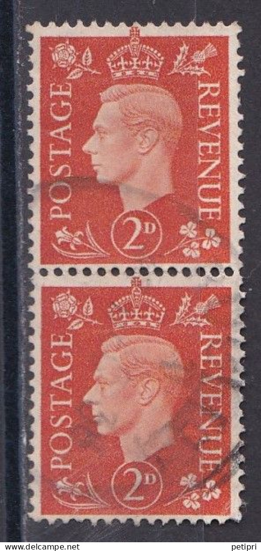 Grande Bretagne - 1936 - 1954 -  George  VI  -  Y&T N °  212  Paire Oblitéré - Gebraucht