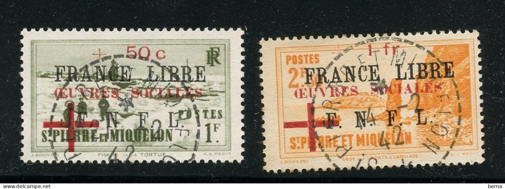 SAINT PIERRE ET MIQUELON 310/311 FRANCE LIBRE OEUVRES SOCIALES OBLITERE USED - Gebraucht