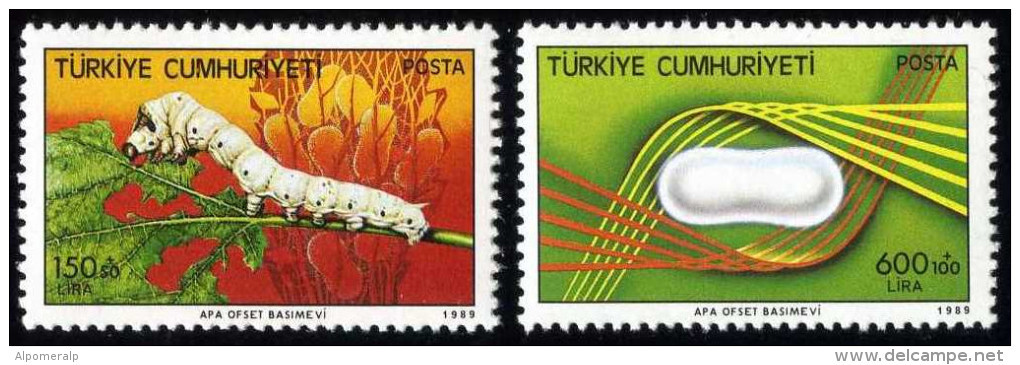 Türkiye 1989 Mi 2852-2853 MNH Turkish Silkworm Culture (Insect) - Ungebraucht