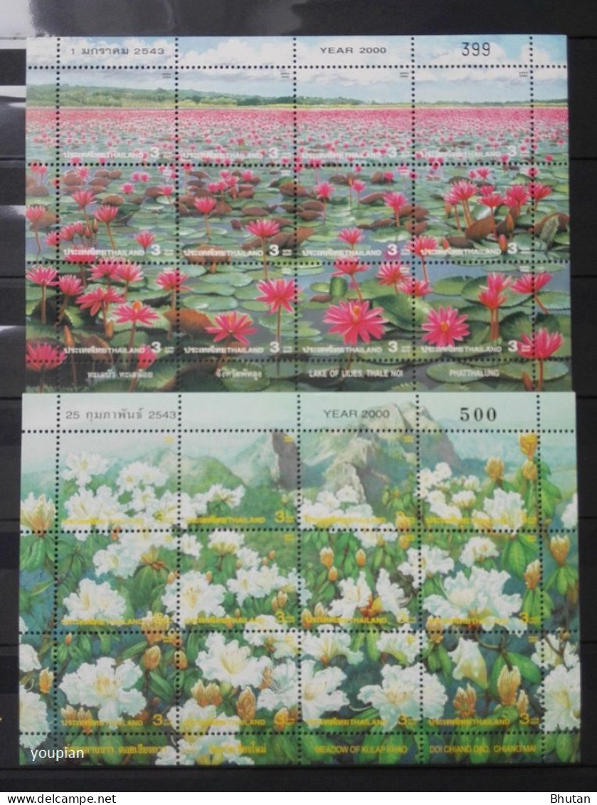 Thailand 2000, Flower Meadows, Two MNH S/S - Thaïlande