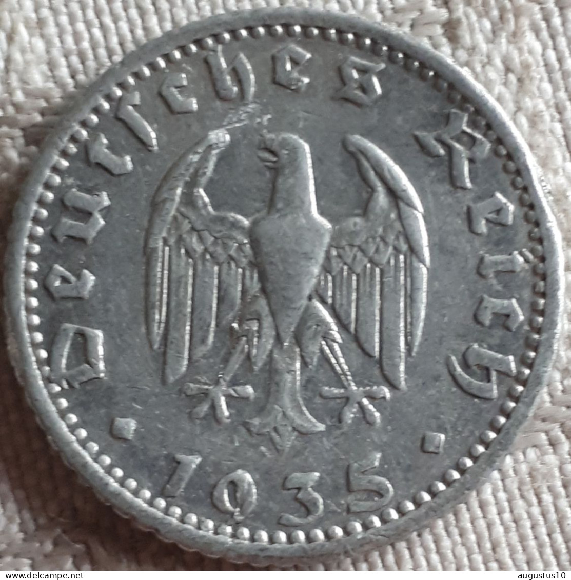 DUITSLAND : 50 REICHSPFENNIG 1935 E  XF KM 87  KEY DATE - 50 Reichspfennig