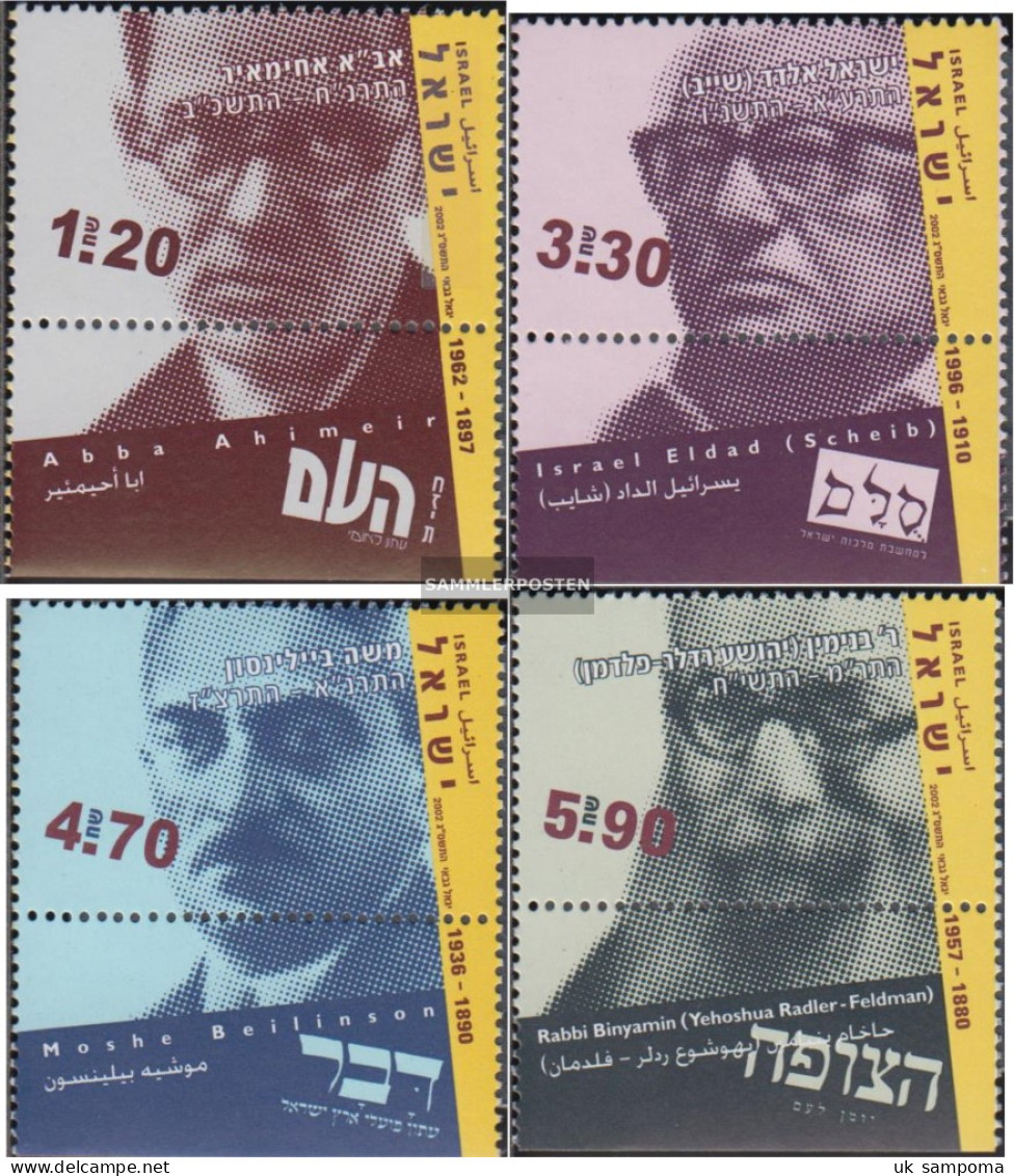 Israel 1706-1709 With Tab (complete Issue) Unmounted Mint / Never Hinged 2002 Political Journalists - Ungebraucht (mit Tabs)