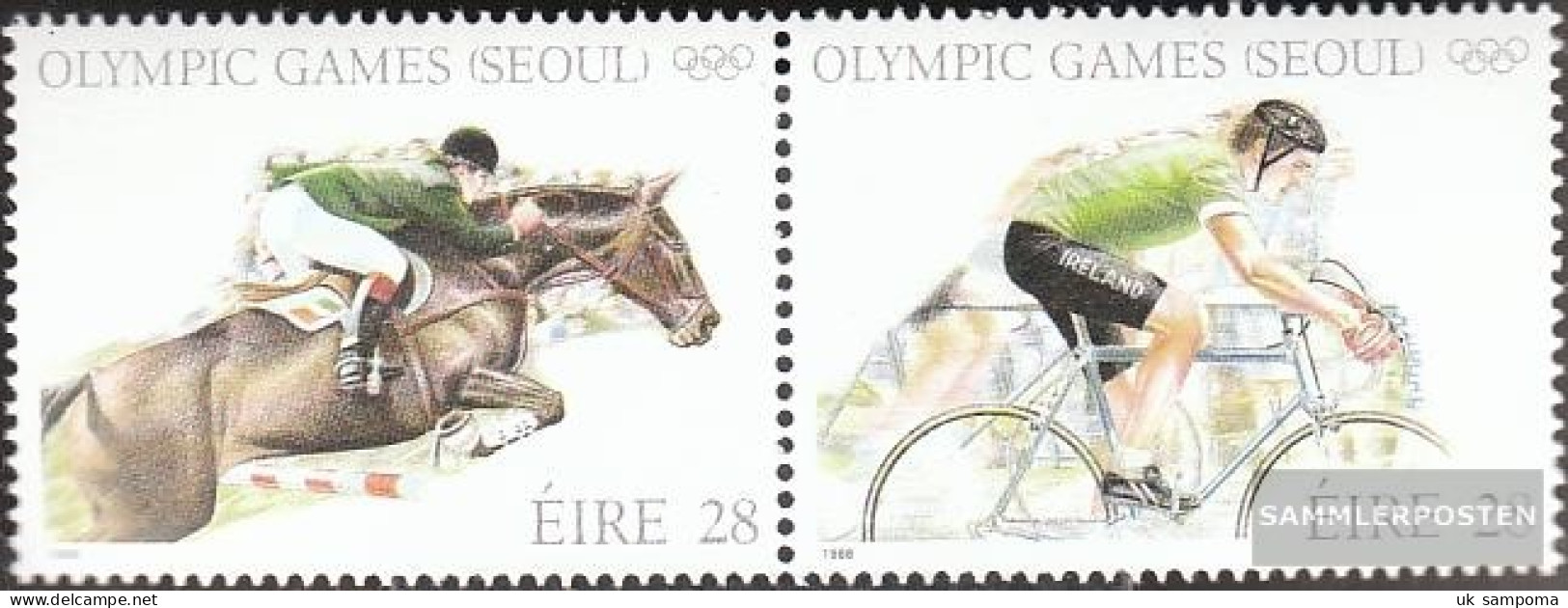 Ireland 645-646 Couple (complete Issue) Unmounted Mint / Never Hinged 1988 Summer, Horse, Cycling - Nuovi