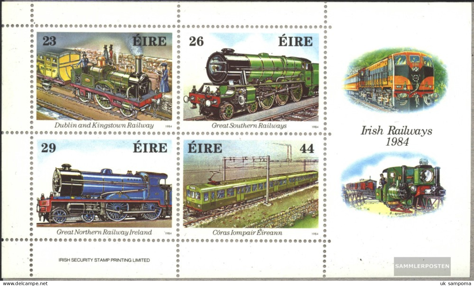 Ireland Block5 (complete Issue) Unmounted Mint / Never Hinged 1984 150 Years Railway - Nuovi