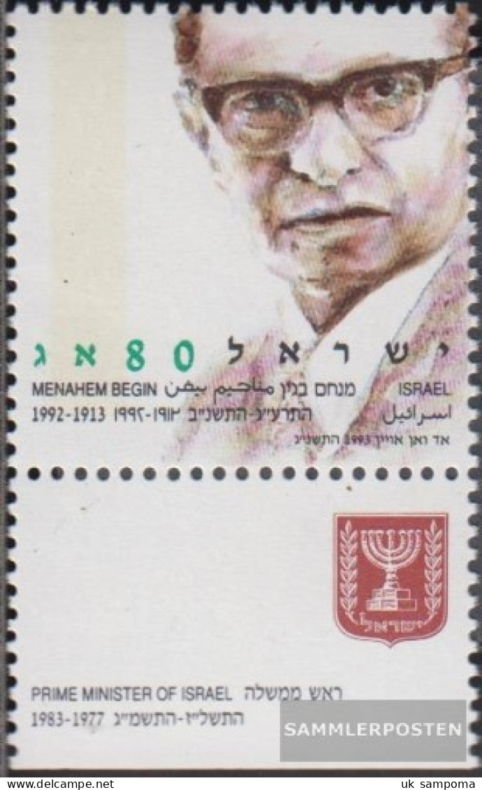 Israel 1256 With Tab (complete Issue) Unmounted Mint / Never Hinged 1993 M. Begin - Unused Stamps (with Tabs)