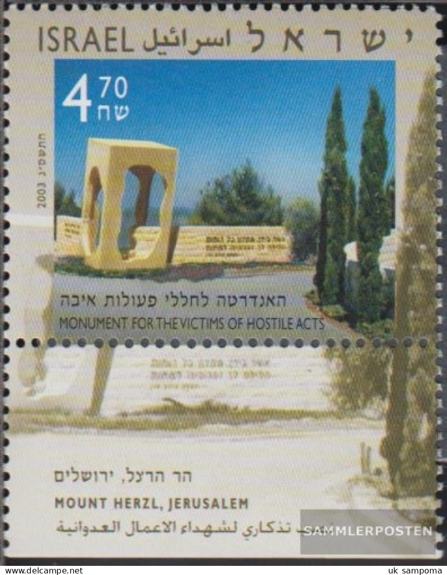 Israel 1720 With Tab (complete Issue) Unmounted Mint / Never Hinged 2003 Monument - Ungebraucht (mit Tabs)