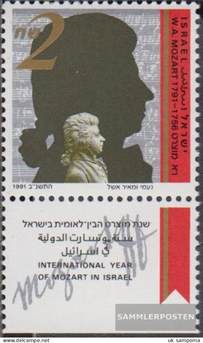 Israel 1204 With Tab (complete Issue) Unmounted Mint / Never Hinged 1991 Wolfgang Amadeus Mozart - Unused Stamps (with Tabs)