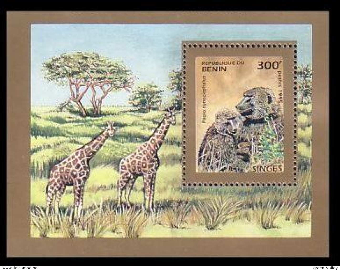 Benin Singes Monkeys Apes Girafes Giraffes MNH ** Neuf SC ( A53 398c) - Giraffes