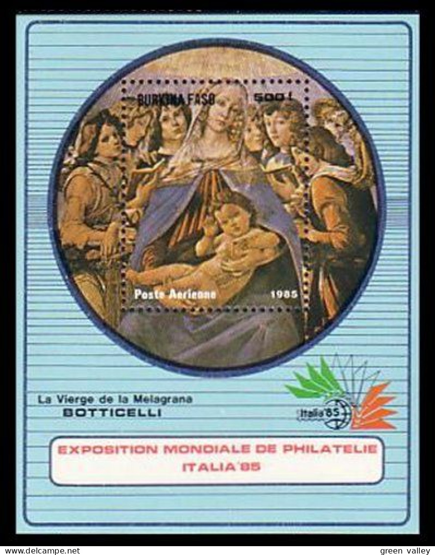 Burkina Faso Tableau Vierge Melagrana Painting Boticelli Italia 85 MNH Neuf ** SC ( A53 427c) - Religieux