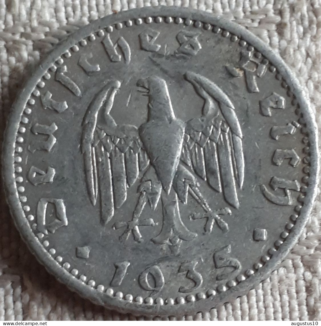 DUITSLAND : 50 REICHSPFENNIG 1935 F  XF KM 87 - 50 Reichspfennig