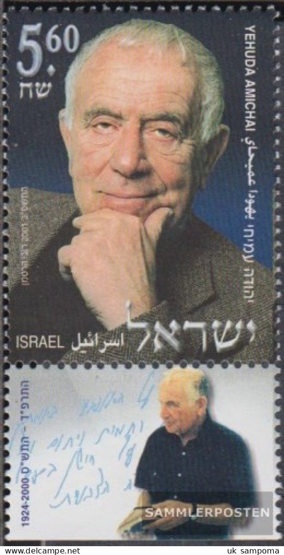 Israel 1642 With Tab (complete Issue) Unmounted Mint / Never Hinged 2001 Yehuda Amichai - Ungebraucht (mit Tabs)
