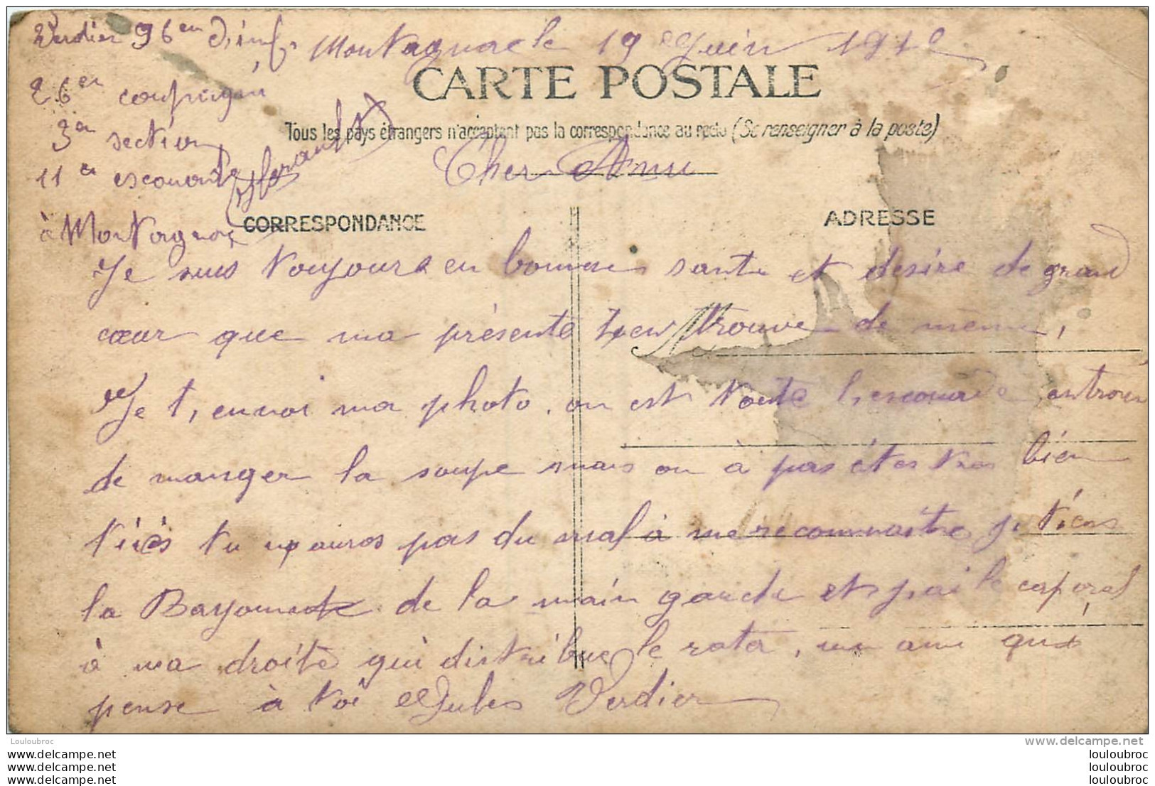 MONTAGNAC CARTE PHOTO 1910 VOIR LES DEUX SCANS - Montagnac