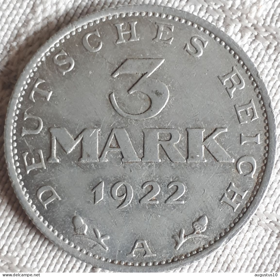 DUITSLAND : 3 REICHSMARK 1922 A KM 29..UNC - 1 Reichsmark