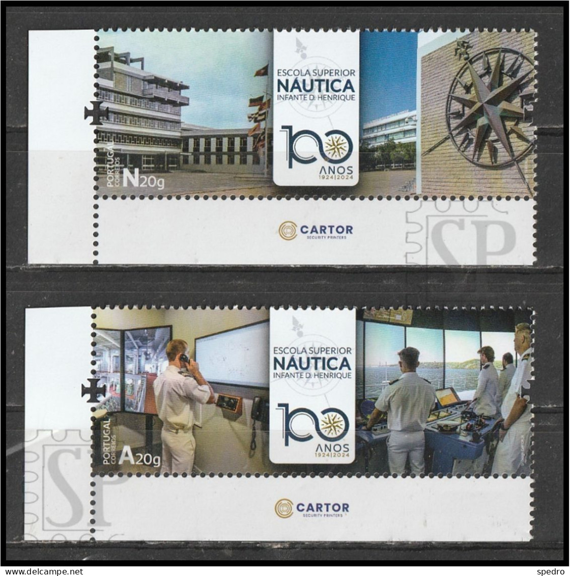 Portugal 2024 100 Anos Escola Superior Náutica Infante D. Henrique Corner Sheet Canto Folha Cartor Sea Navy - Fogli Completi