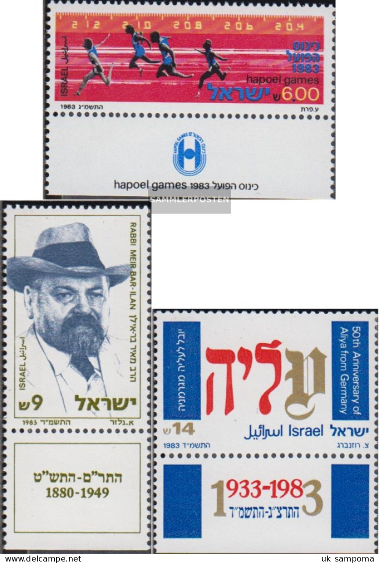 Israel 928,950,951 With Tab (complete Issue) Unmounted Mint / Never Hinged 1983 Sports Games, Bar-Ilan, German. Jews - Neufs (avec Tabs)