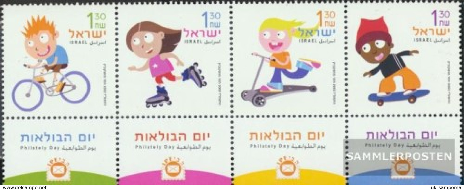 Israel 1754-1757 Quad Strip With Tab (complete Issue) Unmounted Mint / Never Hinged 2003 Child And Cycling - Ungebraucht (mit Tabs)