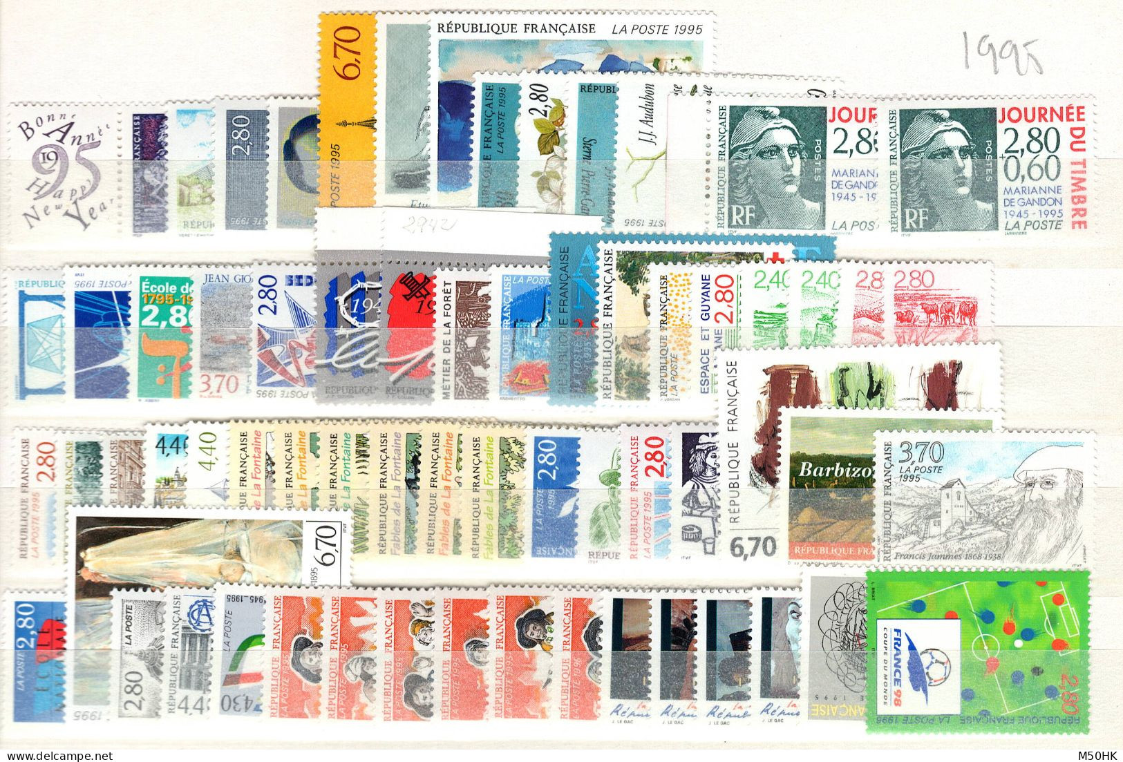 PROMOTION - Année 1995 N** MNH Luxe Complète , 65 Timbres Du YV 2918 Au 2985 , Cote 114 Euros - 1990-1999