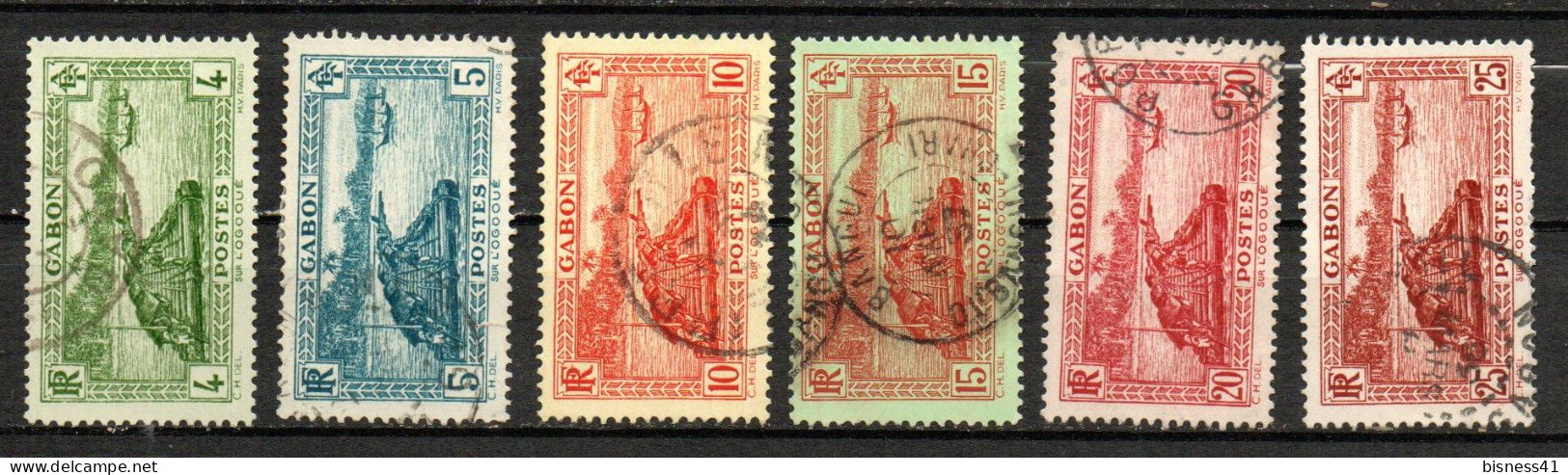 Col40 Colonie Gabon 1932 N° 127 à 132 Oblitéré Cote 4,50€ - Gebruikt