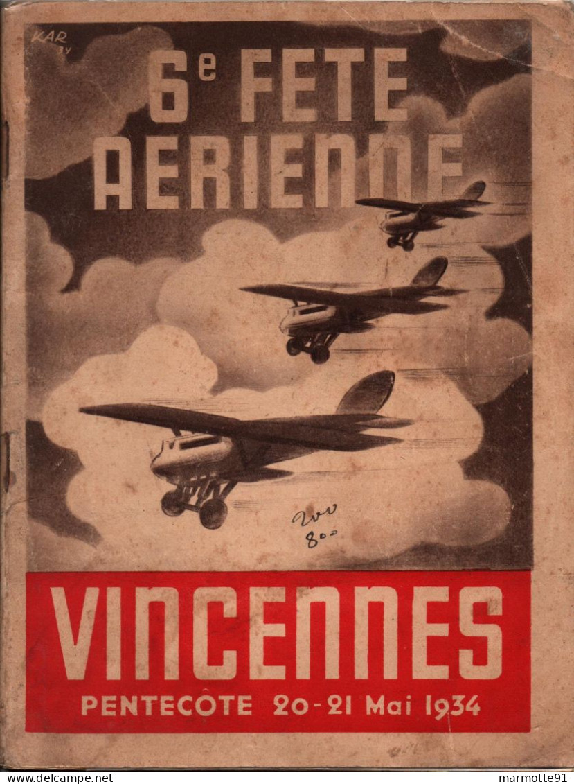 6e FETE AERIENNE VINCENNES MAI 1934 AVIATION - Avion