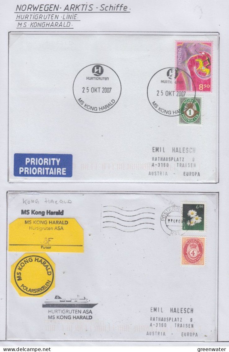 Norway Hurtigruten MS Kong Harald 2 Covers  (HI160) - Polar Ships & Icebreakers