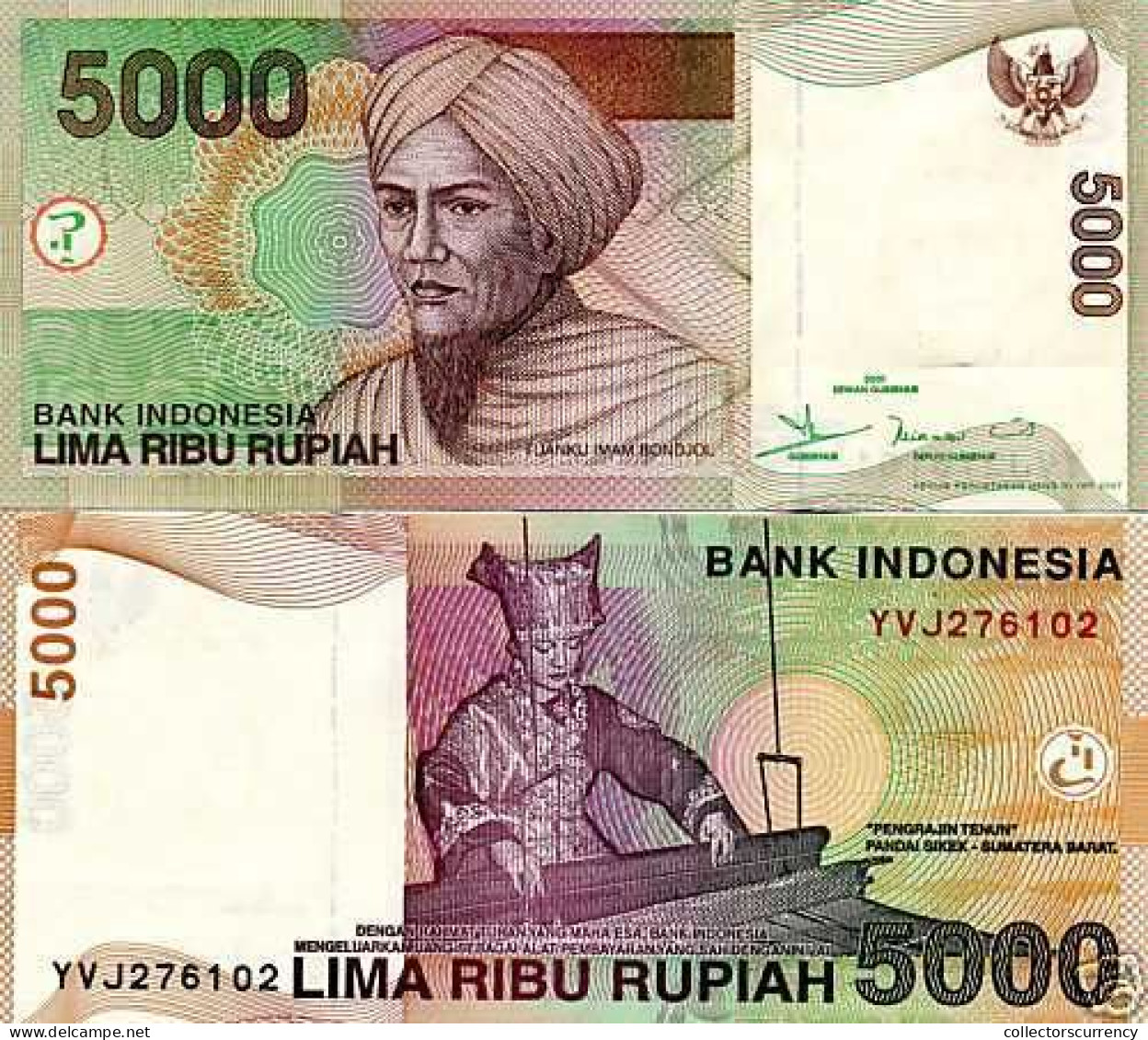 Indonesia 2001 Unc Banknote Rp 5000 Rupiah X 10 Piece Lot - Currency Money - Indonesien