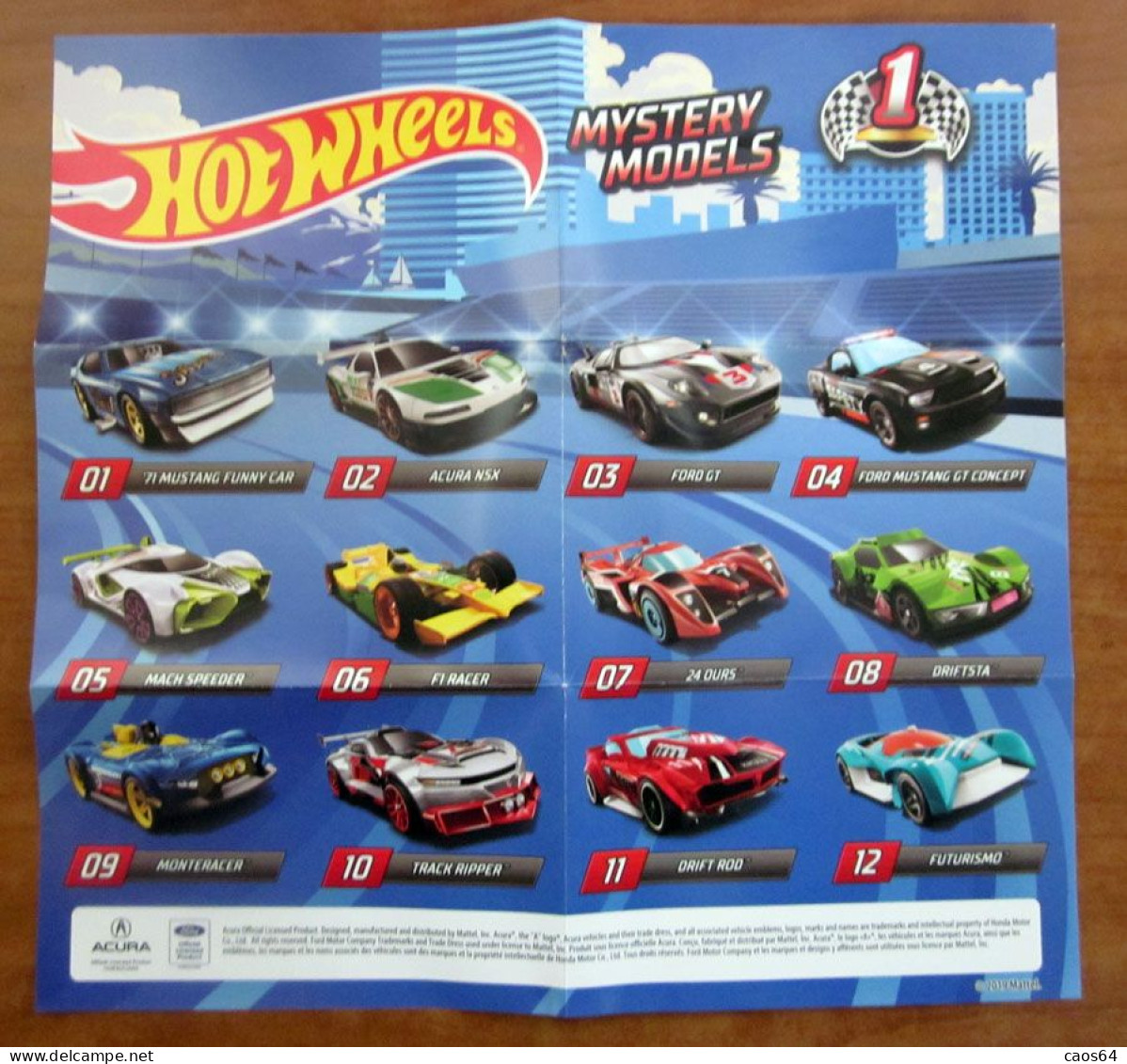 HOT WHEELS Depliant Mystery Models 21 X 22 Cm - Pubblicitari