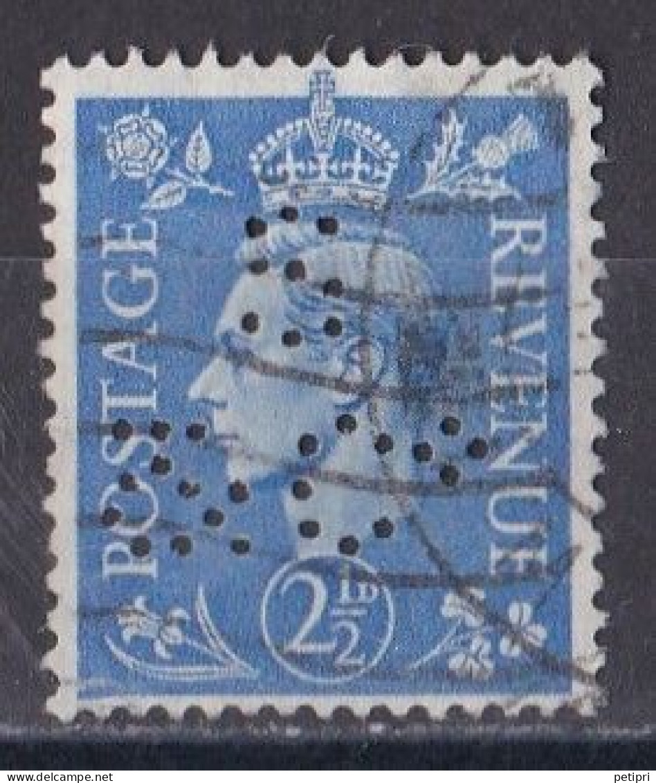 Grande Bretagne - 1936 - 1954 -  George  VI  -  Y&T N °  213  Perforé - Perfins