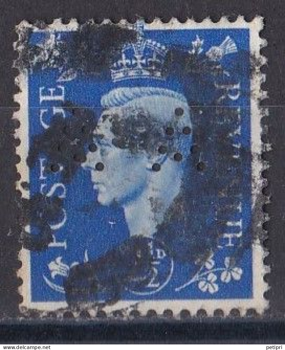 Grande Bretagne - 1936 - 1954 -  George  VI  -  Y&T N °  213  Perforé   A   A - Perfins