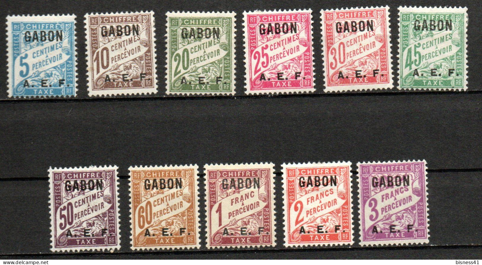 Col40 Colonie Gabon 1928 Taxe N° 1 à 11 Neuf X MH Cote 32,00€ - Segnatasse