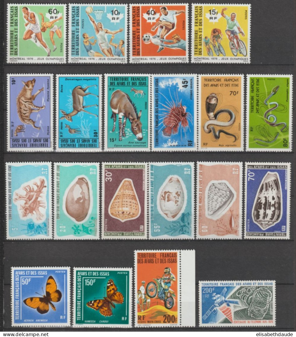 AFARS ET ISSAS - 1976 - ANNEE COMPLETE - YVERT N°416/440 ** MNH - COTE = 183.5 EUR. - Nuevos