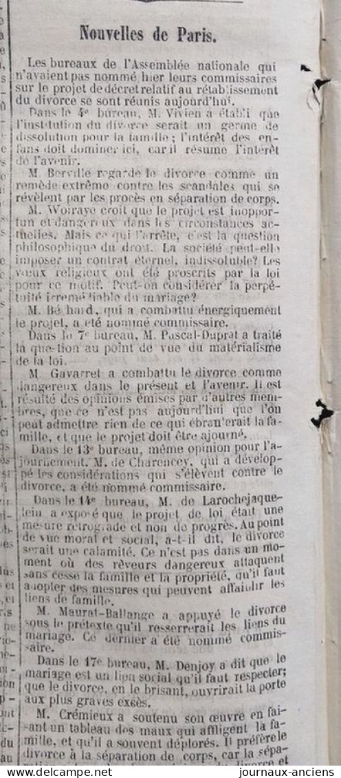 Journal LA PRESSE du 31 Mai 1848 - A VOIR