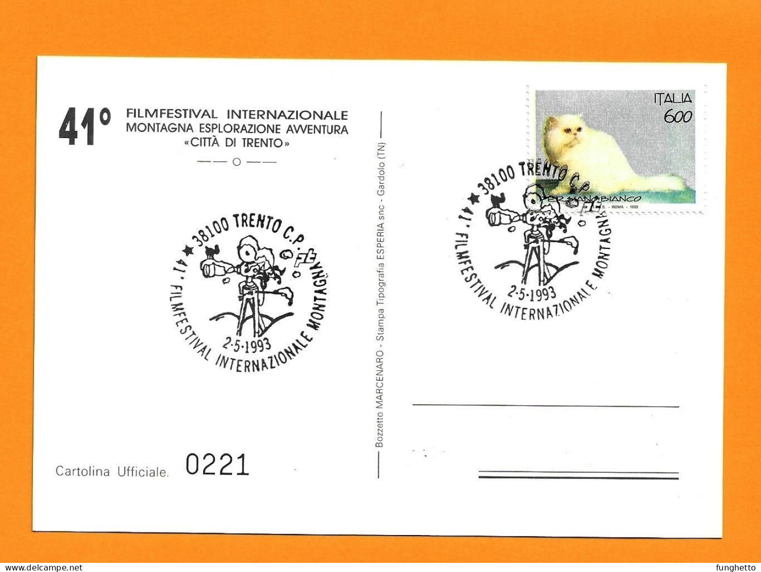 Cartolina Ufficiale TRENTO 41°FILM FESTIVAL MONTAGNA Con Annullo Speciale Trento 02/5/1993 - Escalada