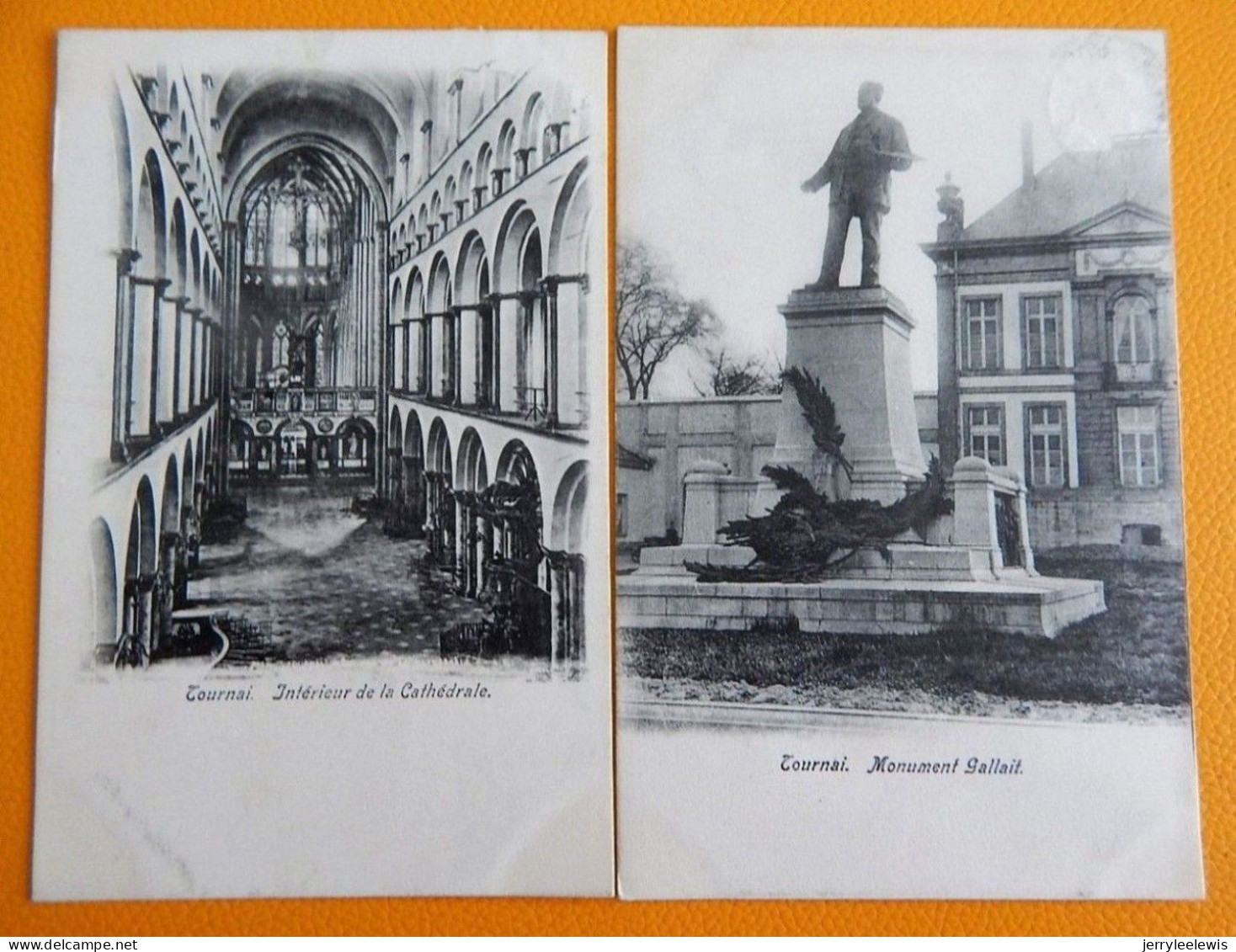 TOURNAI   -  Lot De 4 Cartes : La Gare, Panorama, Monument Gallait, Intérieur De La Cathédrale - Tournai