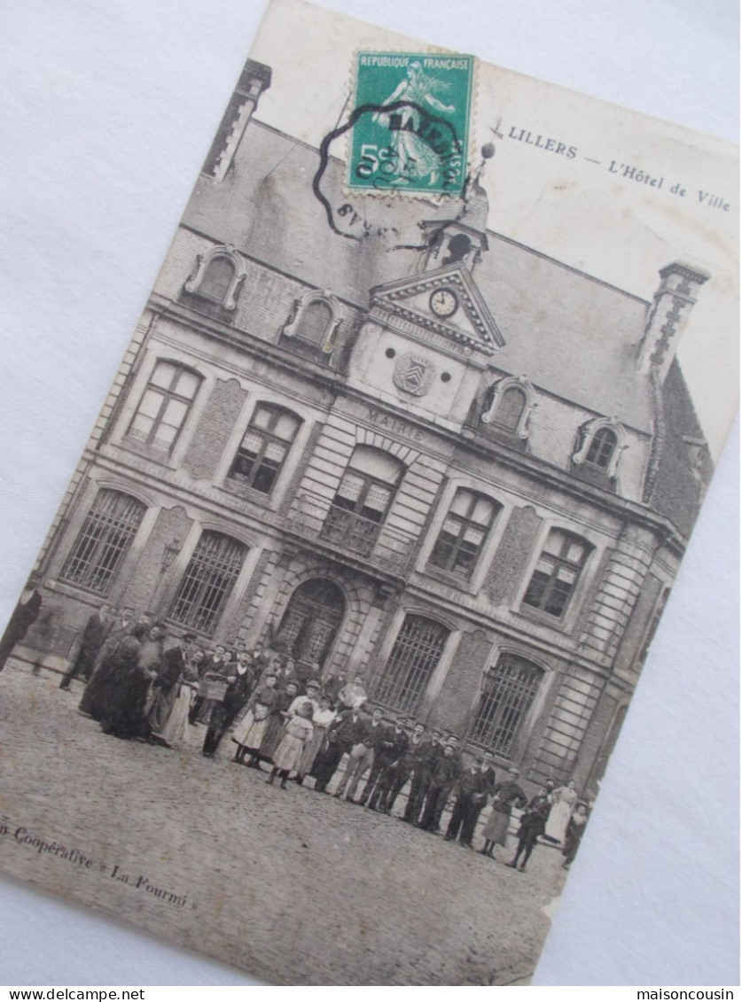 Carte Postale Ancienne Cpa LILLERS L HOTEL DE VILLE EDITIONS COOPERATIVE LA FOURMI  Pas De Calais - Lillers