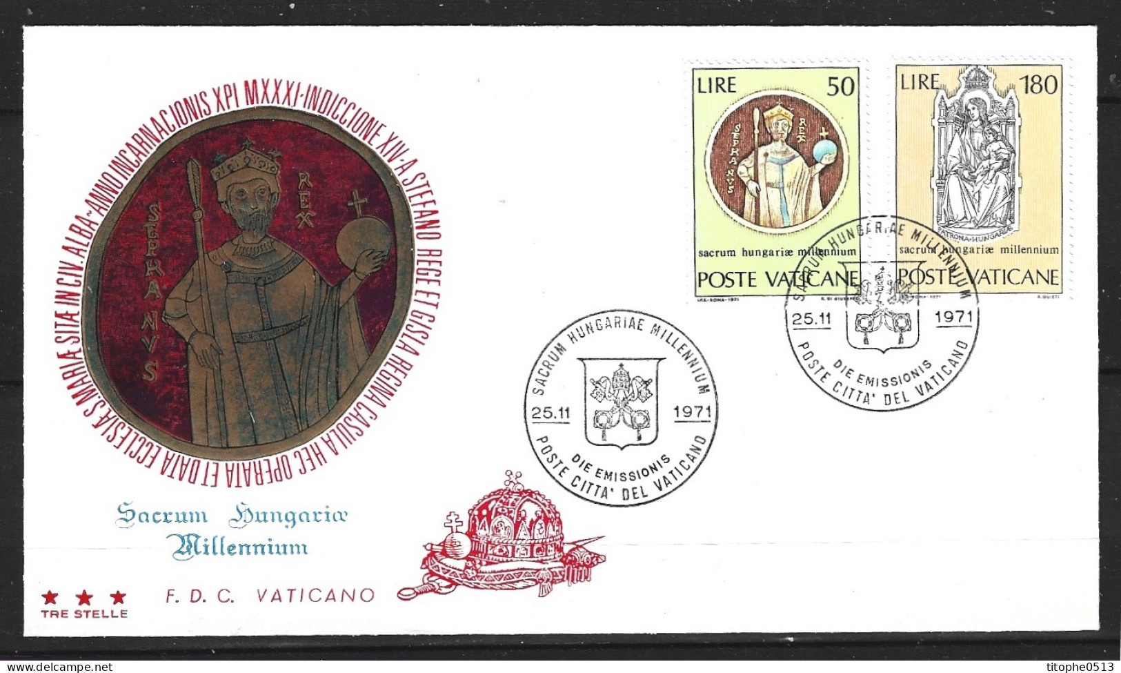 VATICAN. N°531-2 Sur Enveloppe 1er Jour De 1971. Saint Etienne. - Cristianismo