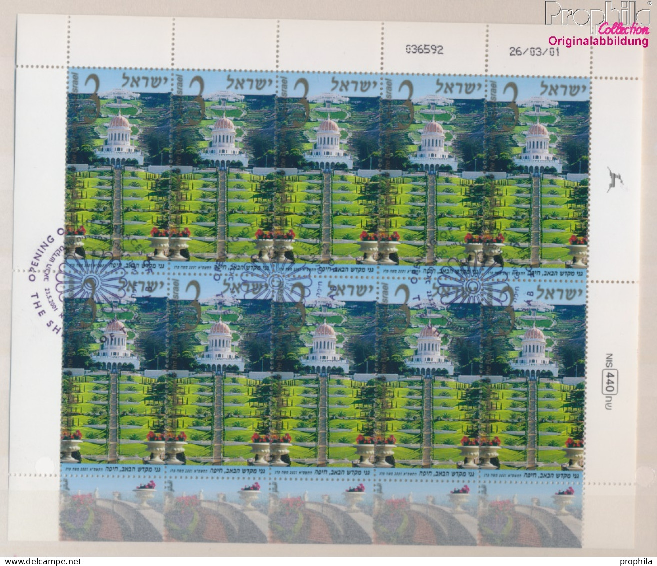 Israel 1622Klb Kleinbogen (kompl.Ausg.) Gestempelt 2001 Einweihung Gartenterrassen (10339396 - Used Stamps (without Tabs)